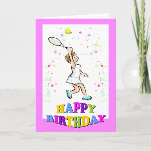 Carte Joyeux anniversaire pour un beau joueur de tennis