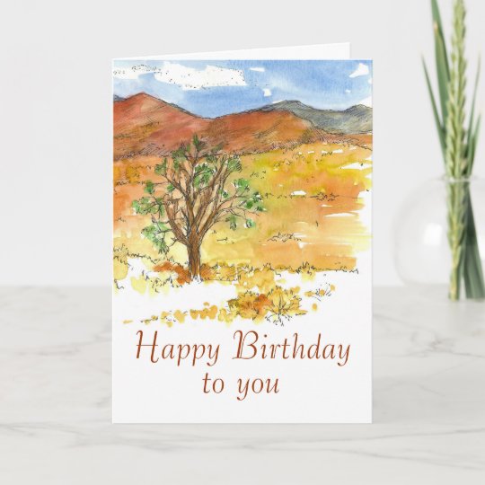 Carte Joyeux Anniversaire Pour Vous Desert Paysage D Aut Zazzle Fr