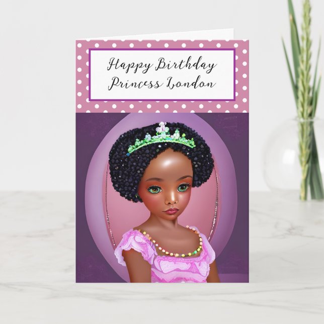 Carte Joyeux anniversaire Pretty Purple Princess Personn (Devant)