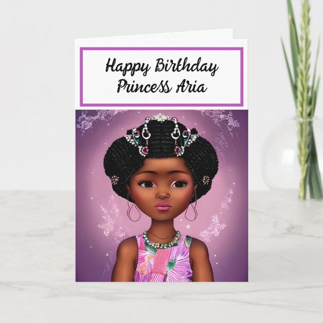 Carte Joyeux anniversaire | Princesse personnalisée (Devant)