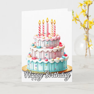 Carte Joyeux anniversaire   Profitez de votre gâteau