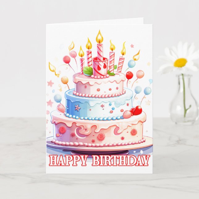 Carte Joyeux anniversaire - Profitez du gâteau (Petite plante)