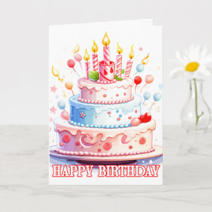 Carte Joyeux anniversaire - Profitez du gâteau
