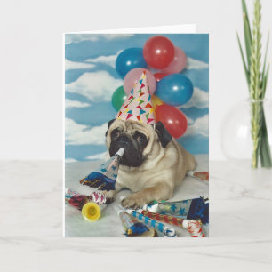 Carte Joyeux Anniversaire Pug