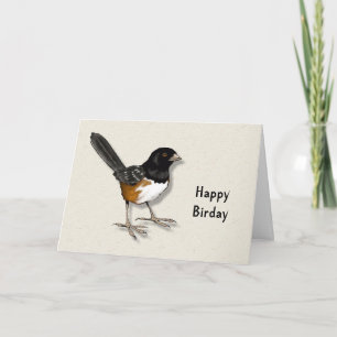 Carte Joyeux anniversaire : Pun, Bird Illustration : Bir