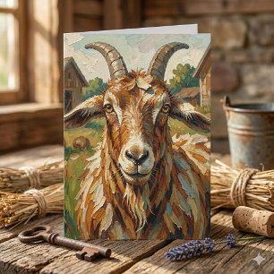 Carte Joyeux Anniversaire   Punition de chèvre mignonne 