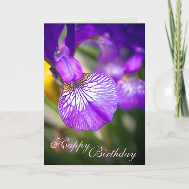 Carte Joyeux anniversaire (Purple Iris Card) - personnal (Devant)