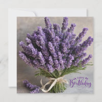 Joyeux Anniversaire Purple Lavender Flowers Bouque