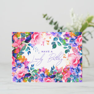 Carte Joyeux anniversaire Rainbow Garden Floral