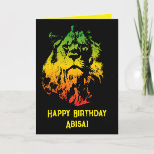 Carte Joyeux anniversaire Rasta Lion jamaïcain