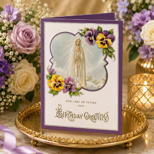 Carte Joyeux Anniversaire Religieux Notre-Dame de Fatima