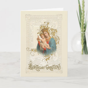 Carte Joyeux Anniversaire Religieux Vierge Marie Jésus C