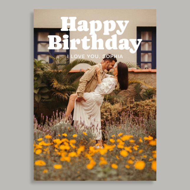 Carte Joyeux Anniversaire Rétro 3 Photo (Créateur téléchargé)