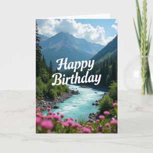Carte Joyeux Anniversaire Rivière Aigue-Marine