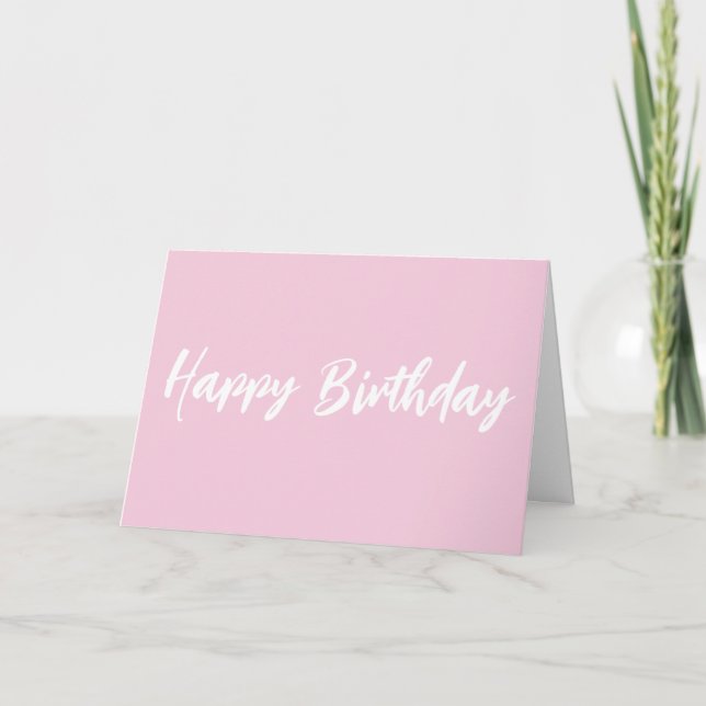 Carte Joyeux Anniversaire rose moderne (Devant)