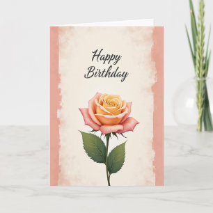 Carte Joyeux Anniversaire Rose Pêche