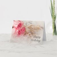 Joyeux anniversaire roses et perles