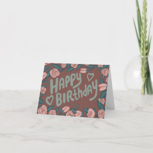 Carte JOYEUX ANNIVERSAIRE Roses Roses Rose Cadre Personn