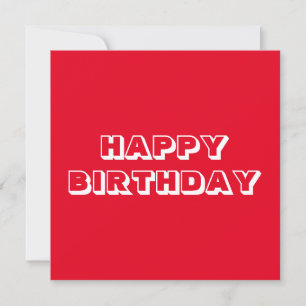 Carte Joyeux anniversaire, Rouge blanc moderne audacieux