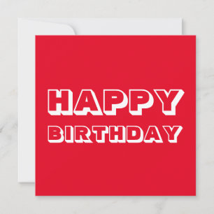 Carte Joyeux anniversaire, Rouge blanc moderne audacieux