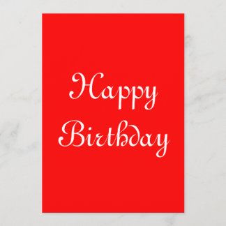 Carte Joyeux anniversaire. Rouge et blanc. Personnalisé