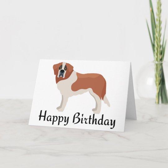 Carte Joyeux Anniversaire Saint Bernard Puppy Dog Saint Zazzle Fr