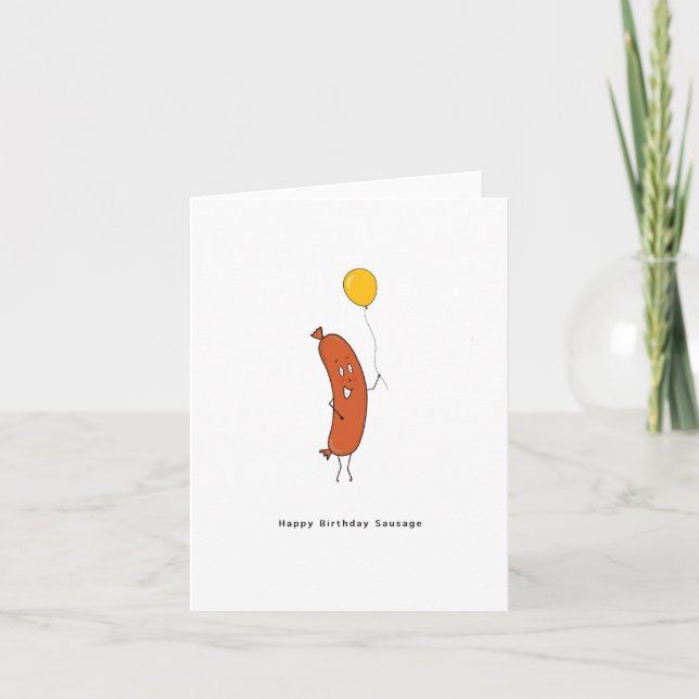 Carte Joyeux Anniversaire Saucisse (Devant)