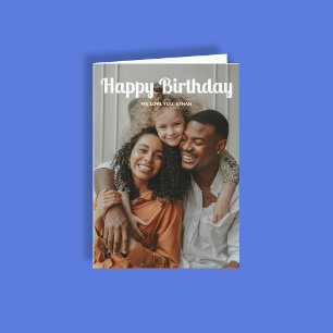 Carte Joyeux Anniversaire Script Rétro 3 Photo