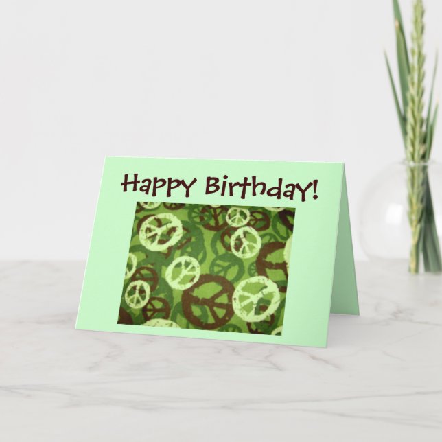 Carte Joyeux anniversaire ! - Signes de paix/carte (Devant)