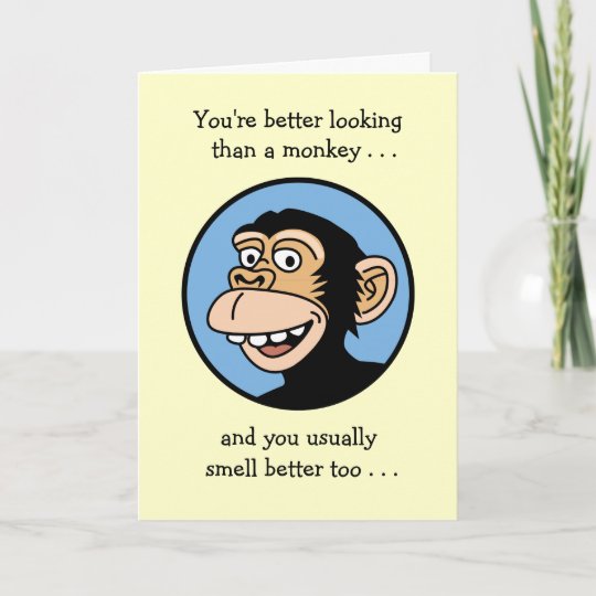 Carte Joyeux Anniversaire Singe Caricaturale Zazzle Fr