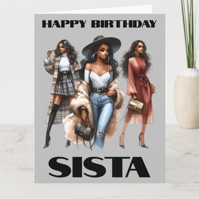 Carte Joyeux anniversaire Sista Black Girl Magic Melanin (Devant)