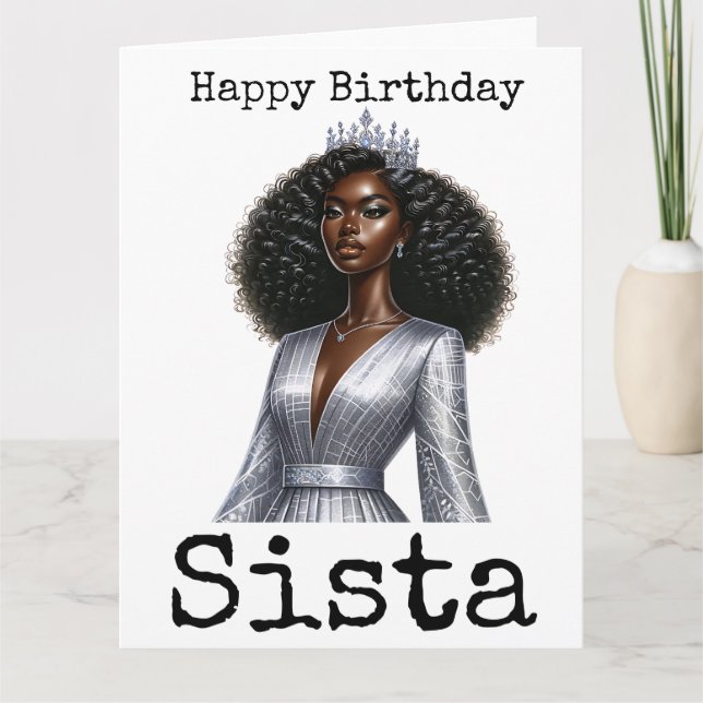 Carte Joyeux anniversaire Sista Melanin Femme Black Wome (Devant)
