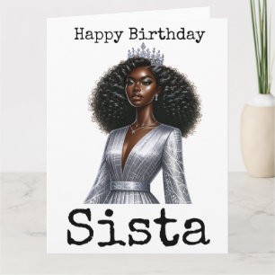 Carte Joyeux anniversaire Sista Melanin Femme Black Wome