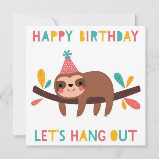 Carte Joyeux anniversaire Sloth (Devant)