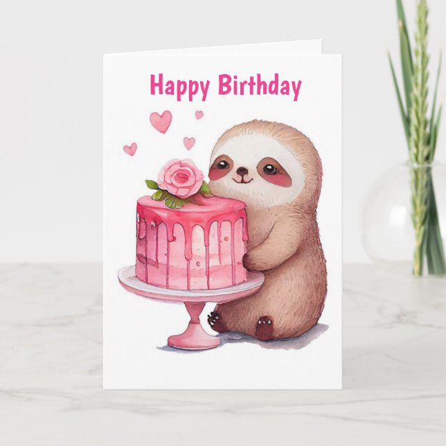 Carte Joyeux anniversaire Sloth (Devant)