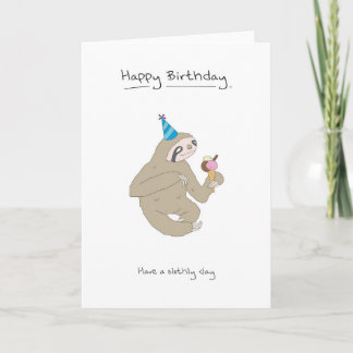 Carte Joyeux anniversaire - Sloth