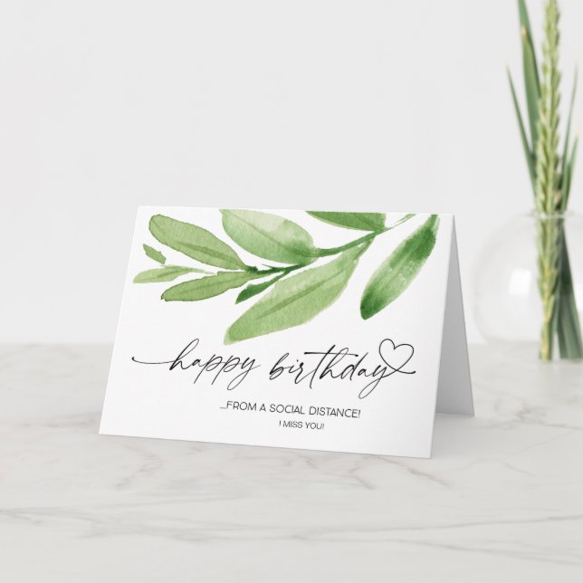 Carte Joyeux Anniversaire Social Distance Quarantine Cov (Devant)