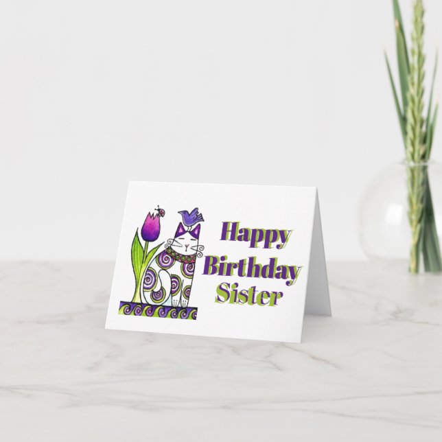 Carte Joyeux Anniversaire Sœur - (Devant)