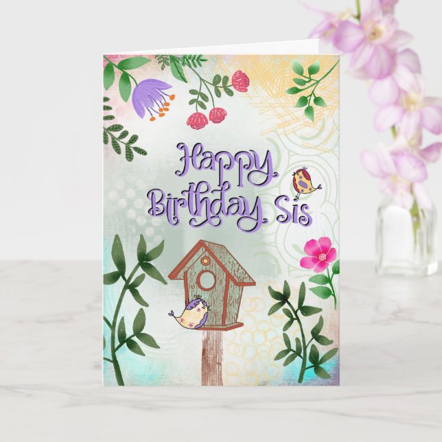 Carte Joyeux Anniversaire Sœur (Orchidée)