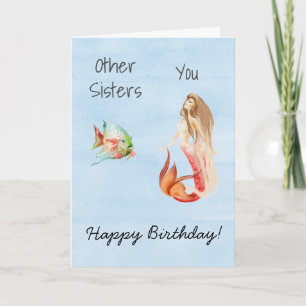 Carte Joyeux Anniversaire Sœur Amoureuse de Sirène 