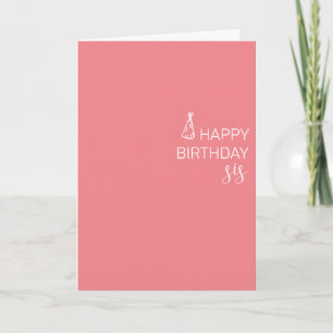 Carte Joyeux Anniversaire Sœur minimaliste Simple 