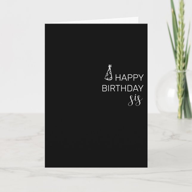 Carte Joyeux Anniversaire Sœur minimaliste Simple (Devant)