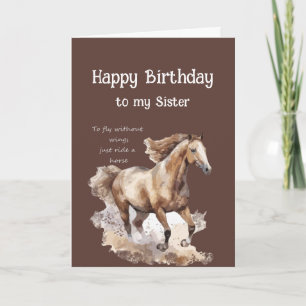 Carte Joyeux Anniversaire Soeur Ride Horses Citation