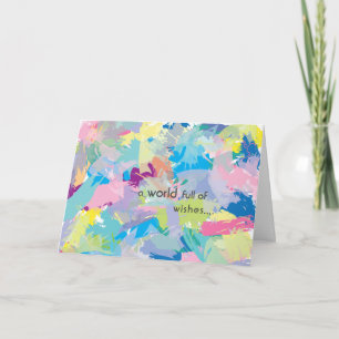 Carte Joyeux Anniversaire Souhaits Art Moderne Abstrait