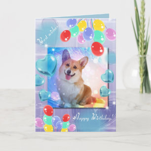 Carte Joyeux Anniversaire souriant Corgi