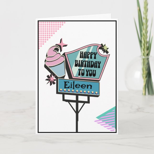 Carte Joyeux Anniversaire Spectaculaire | Style Rétro 19 (Devant)