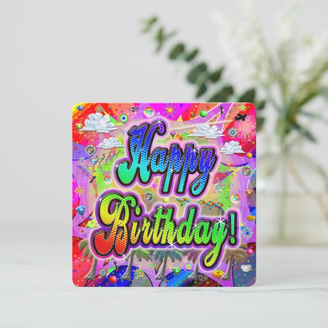 Carte Joyeux Anniversaire Square Vista Express  (Debout devant)