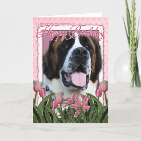 Carte Joyeux Anniversaire St Bernard Mae Zazzle Fr