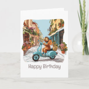 Carte Joyeux Anniversaire Standard Poodle Chien équitati
