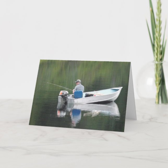 Carte Joyeux anniversaire Step-son bateau de pêche sur l (Devant)